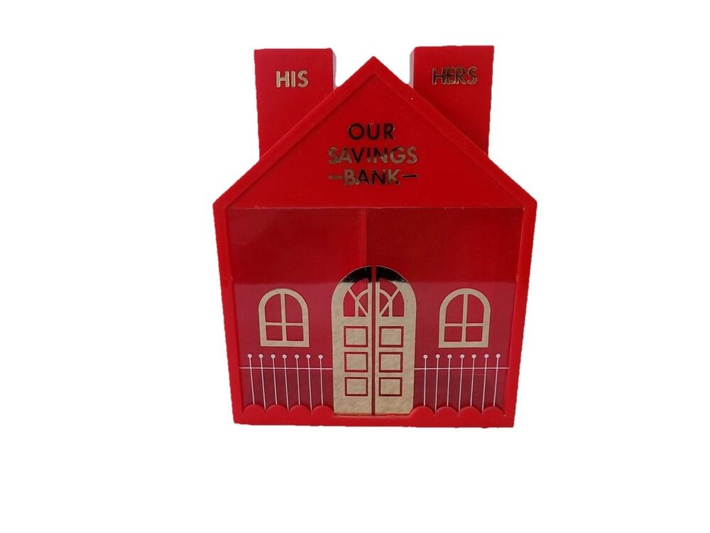 Vintage His Hers Our Savings Bank Novelty bank coin bank